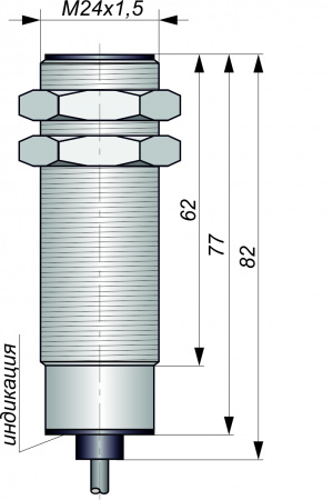 Датчик бесконтактный индуктивный И49-NO-PNP(Л63, Lкорп=75мм)