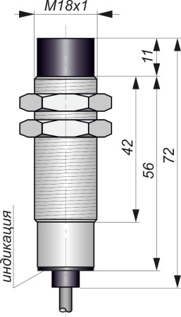 Датчик бесконтактный индуктивный ИВ11-NO-PNP(Л63, Lкаб=2м)